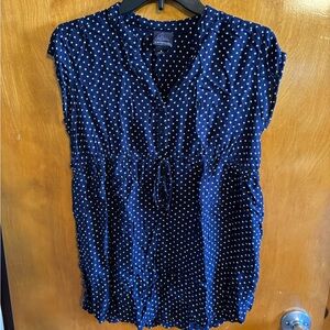 Motherhood Navy and White Polka Dot Blouse